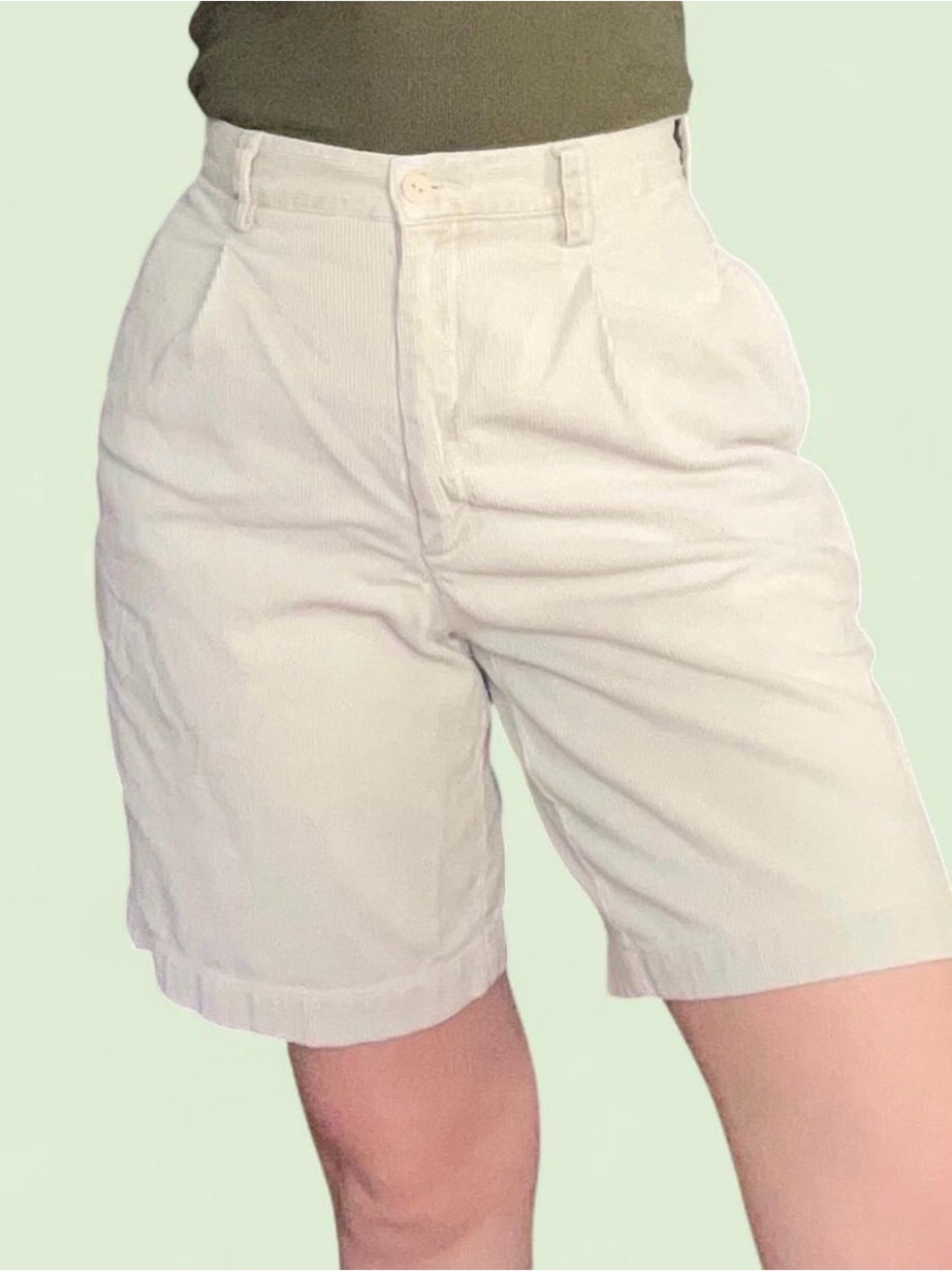 Eddie Bauer Cream High-Rise Bermuda Shorts